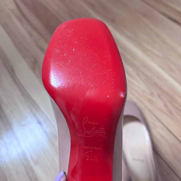 Christian Louboutin Cadrilla 70mm Patent Nude Block Heel Pumps, size 36.5 - Picture 10 of 13